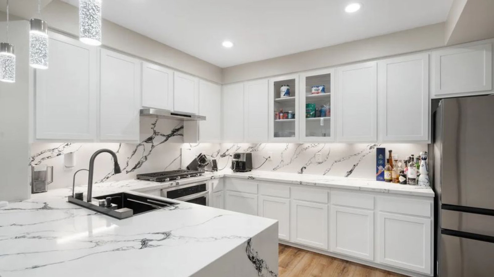Calacatta Marble Custom Kitchen Miami Fl - M11 Design Group Custom Millwork South Florida