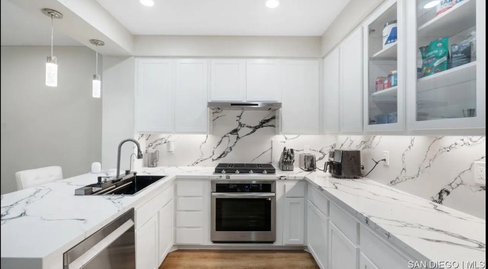 Bespoke White Kitchen Cabinets Quartz Island - M11 Design Group Custom Millwork South Florida