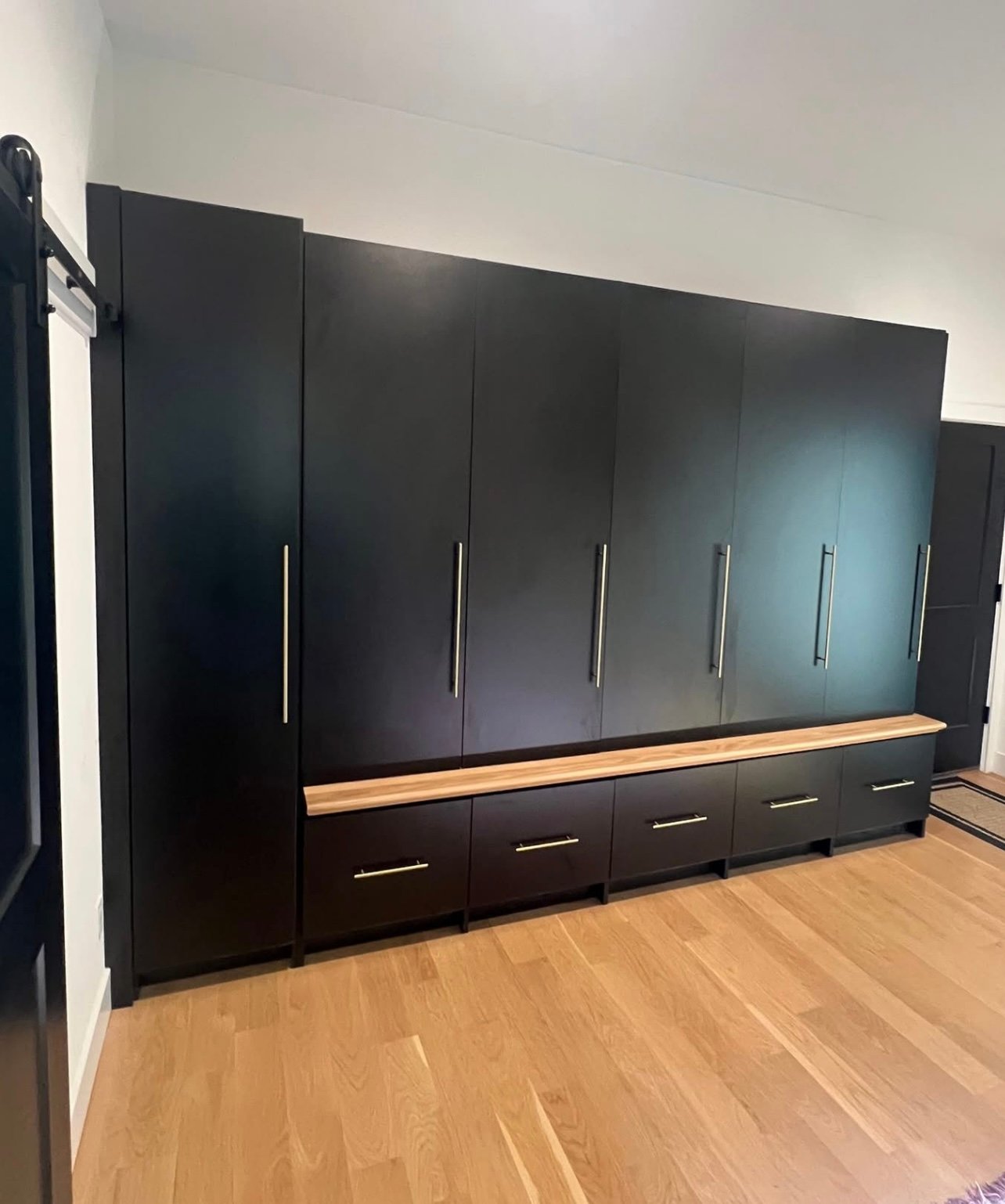 Bespoke Matte Black Wardrobe Closet Suite - M11 Design Group Custom Millwork South Florida