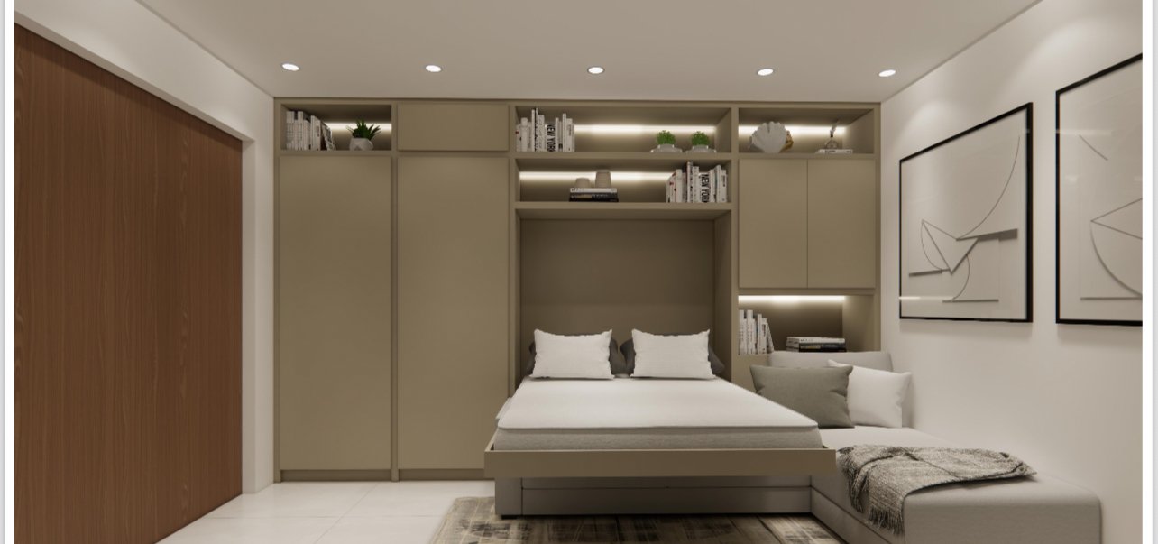 Murphy bed and built-in wall system by M11 Design Group in a South Florida home